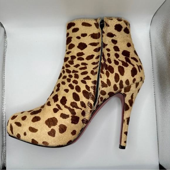 Christian Louboutin‎ Miss Clichy Leopard Print Platform Ankle Booties Sz 10 - Picture 3 of 16